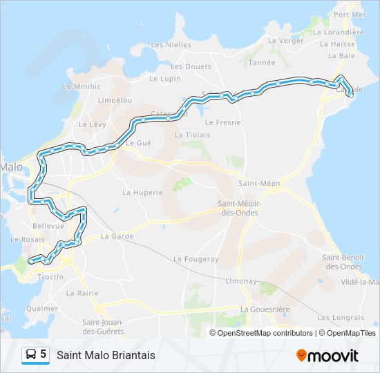 Plan de la ligne 5 de bus