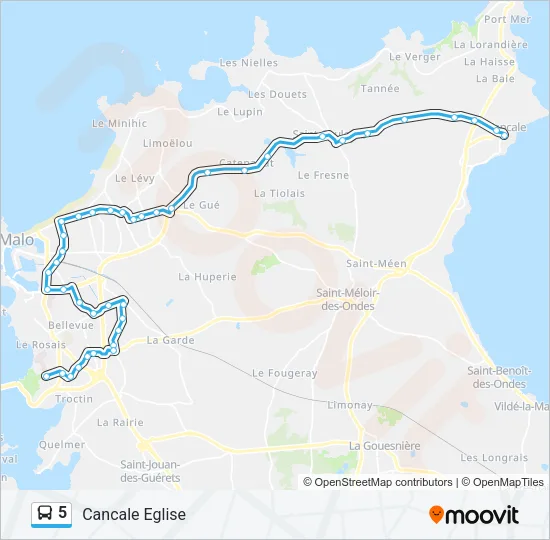 5 Bus Line Map