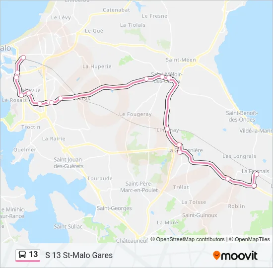 13 Bus Line Map