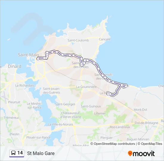 14 Bus Line Map