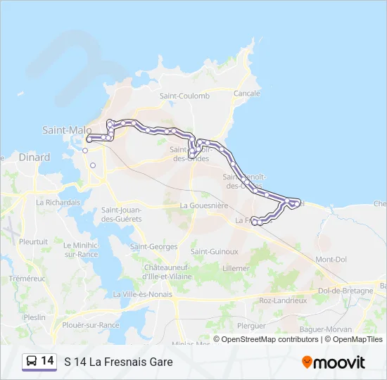 14 Bus Line Map