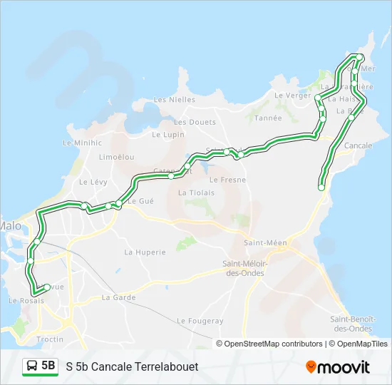 5B Bus Line Map