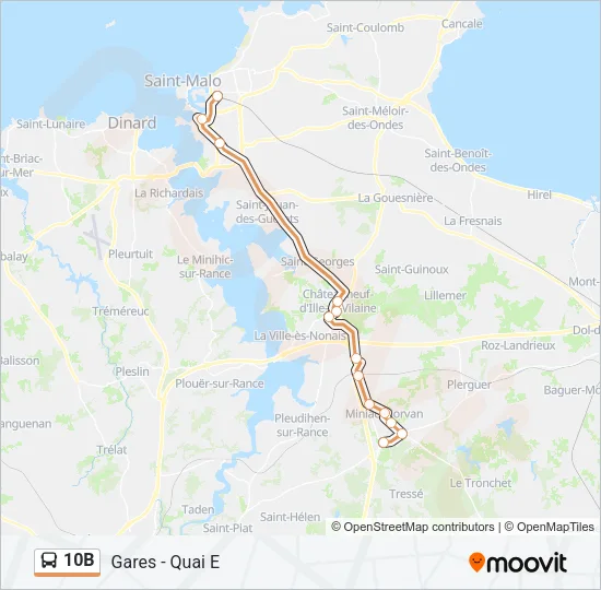 10B Bus Line Map