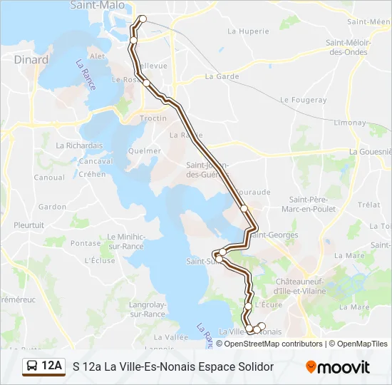 12A Bus Line Map