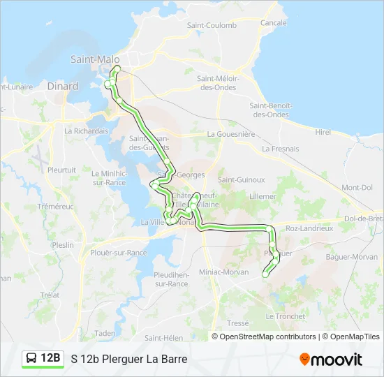 12B Bus Line Map