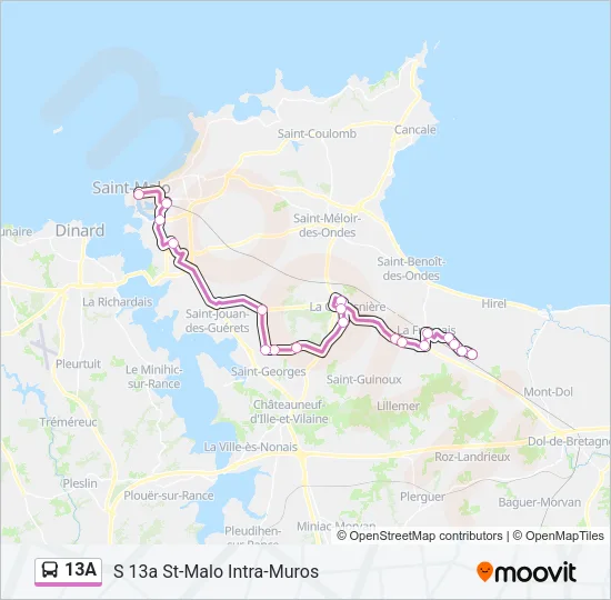 13A Bus Line Map
