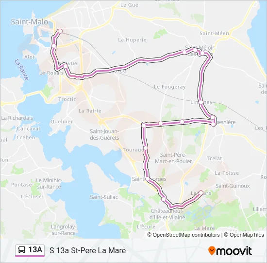 13A Bus Line Map