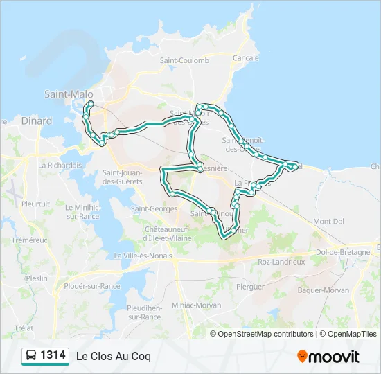 1314 Bus Line Map