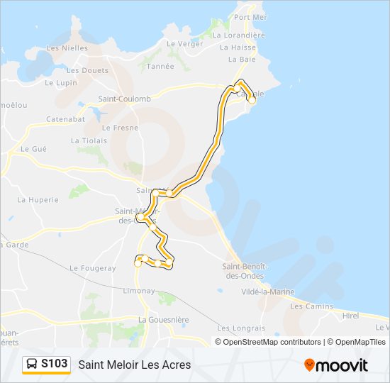 Plan de la ligne S103 de bus