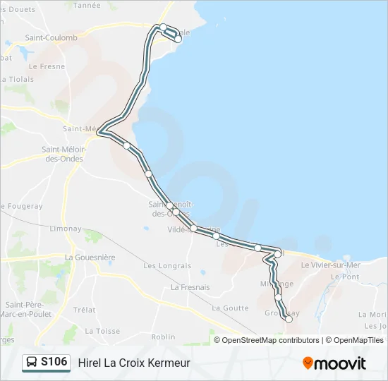 S106 Bus Line Map
