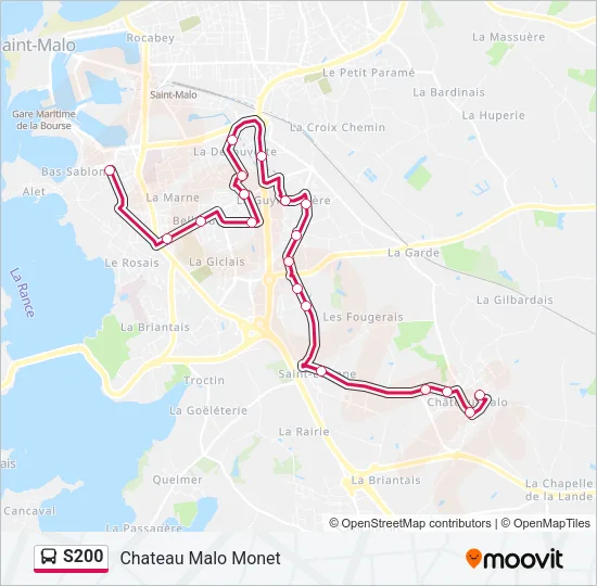S200 Bus Line Map