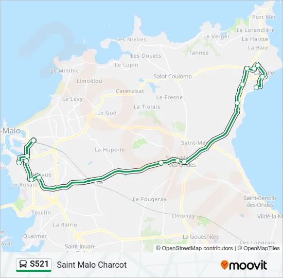 S521 Bus Line Map