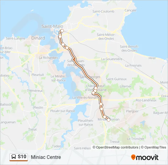 S10 Bus Line Map