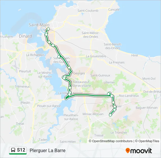 S12 Bus Line Map