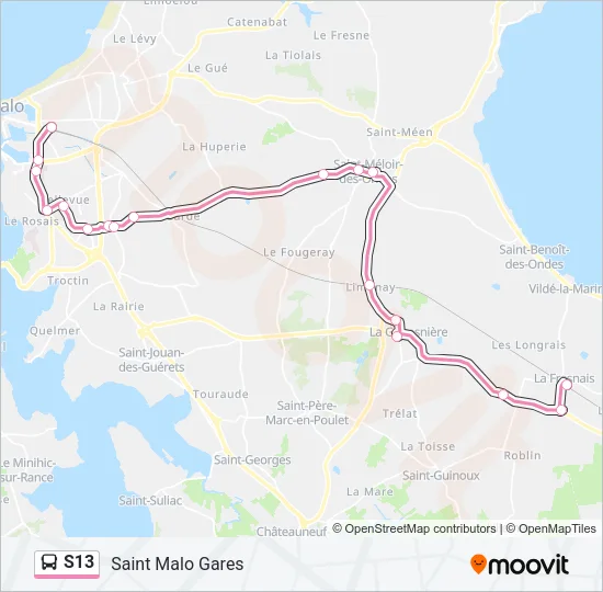S13 Bus Line Map