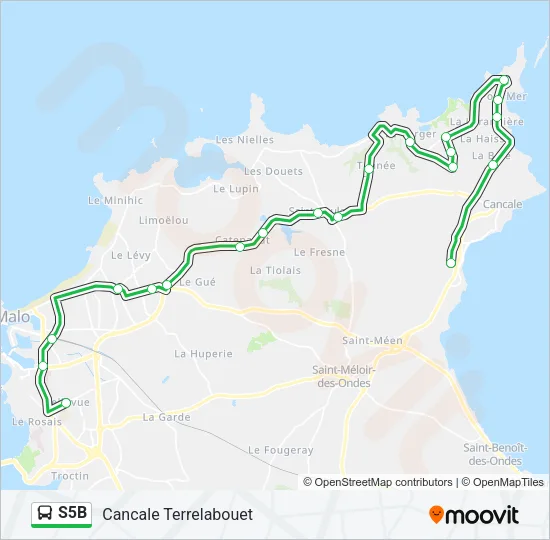 S5B Bus Line Map