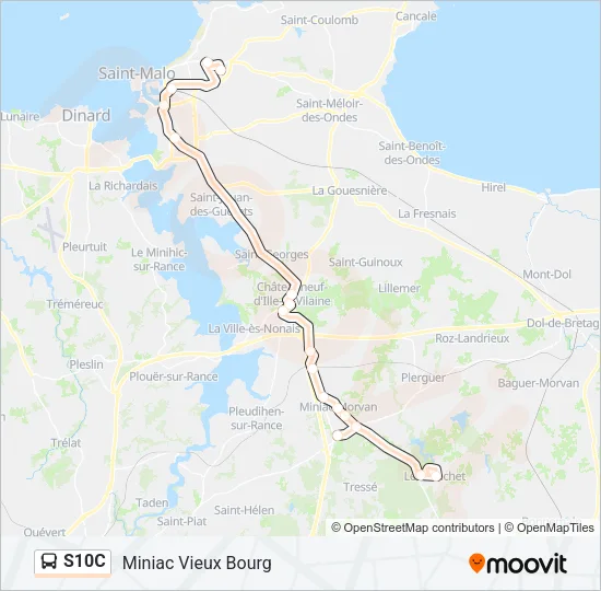 Plan de la ligne S10C de bus