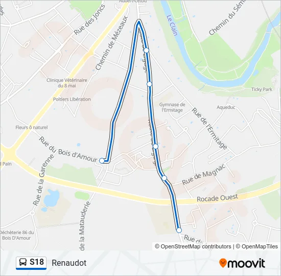 S18 Bus Line Map