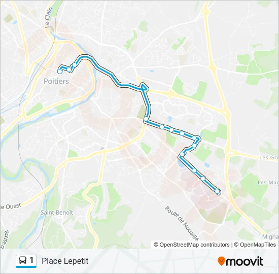 1 Bus Line Map