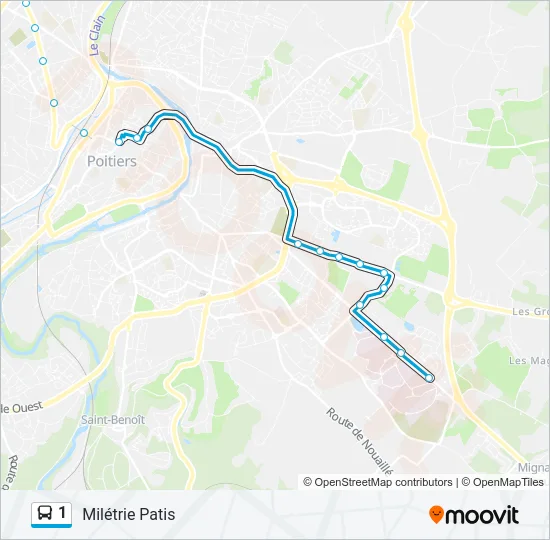 1 Bus Line Map