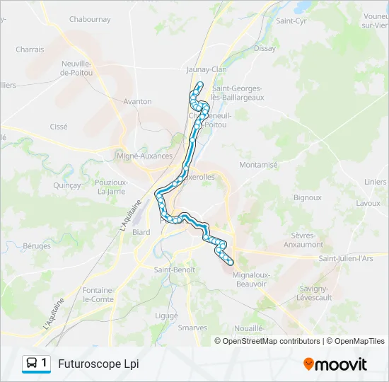1 Bus Line Map