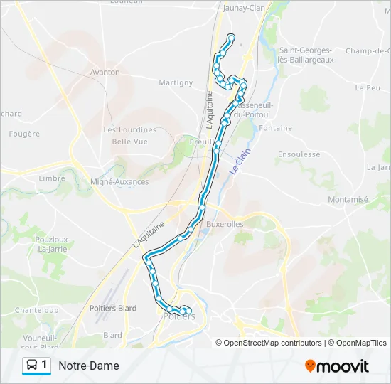 1 Bus Line Map