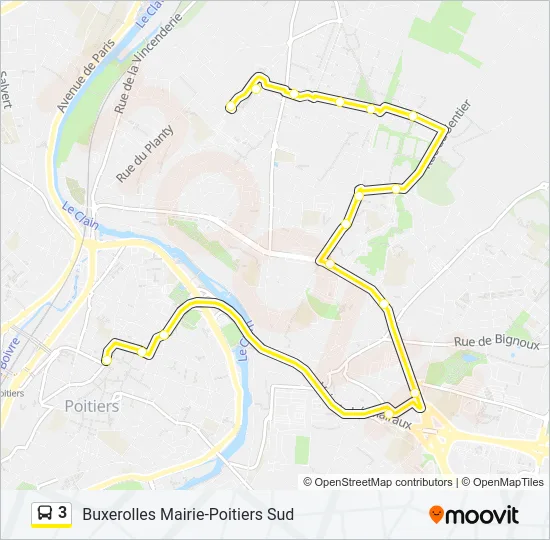 3 Bus Line Map