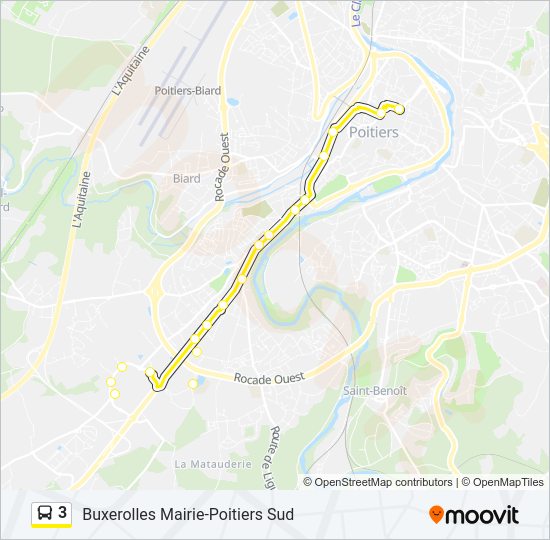 Plan de la ligne 3 de bus