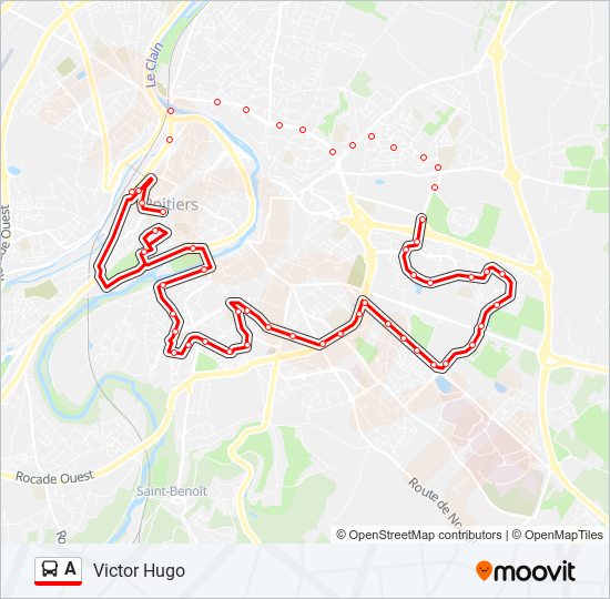 Mapa de A de autobús