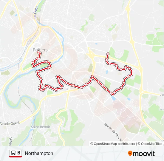 B Bus Line Map