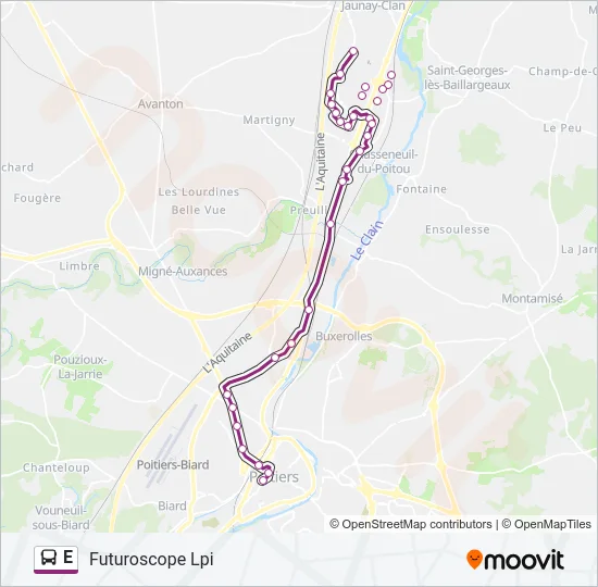 E Bus Line Map