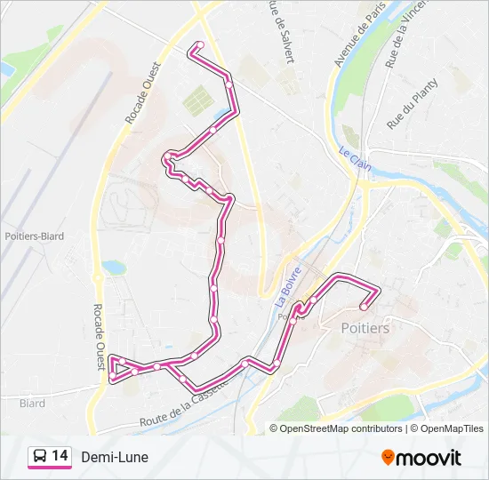 14 Bus Line Map