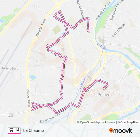 14 Bus Line Map