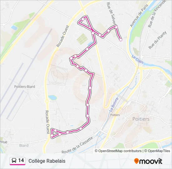 14 Bus Line Map