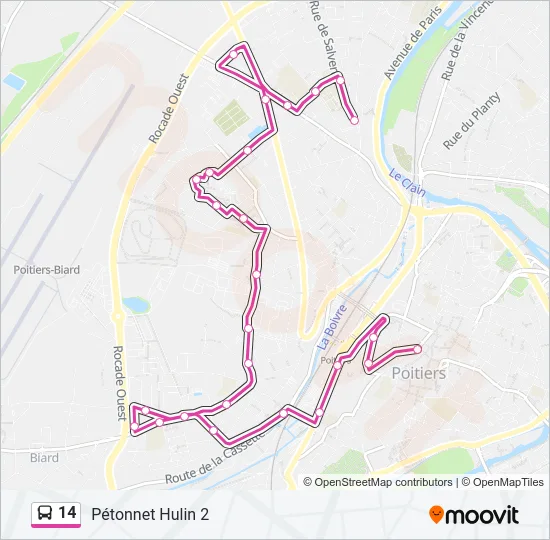 14 Bus Line Map
