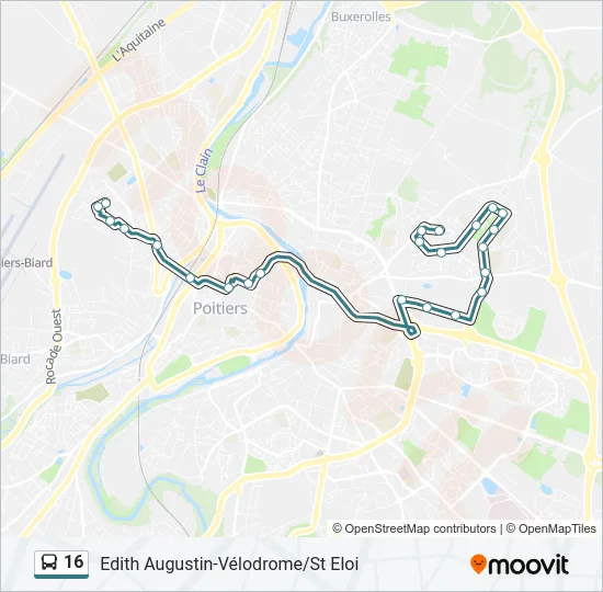 16 Bus Line Map