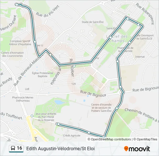 16 Bus Line Map