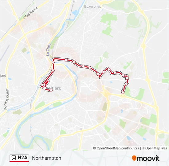N2A Bus Line Map
