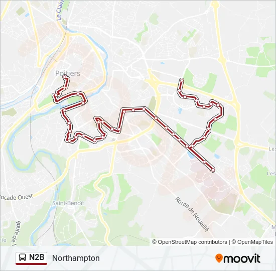N2B Bus Line Map