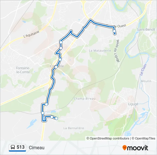 S13 Bus Line Map