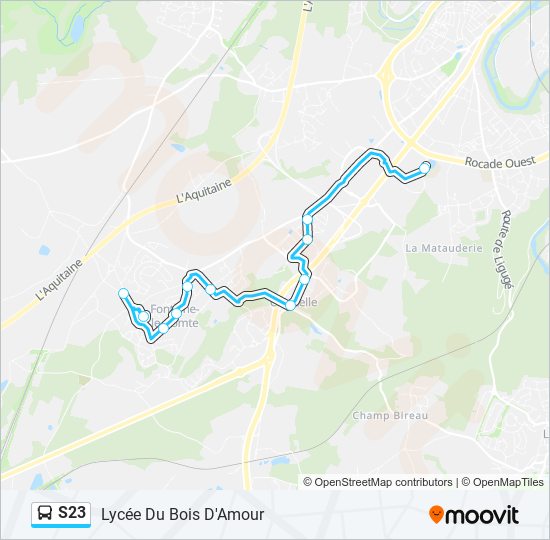 Mapa de S23 de autobús