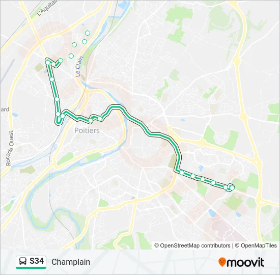 S34 Bus Line Map