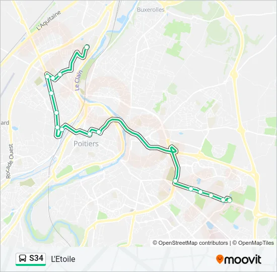 S34 Bus Line Map