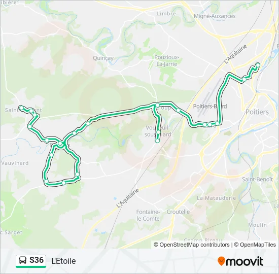 S36 Bus Line Map