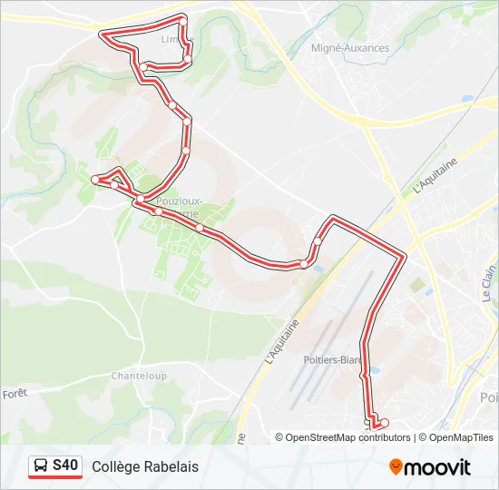 S40 Bus Line Map