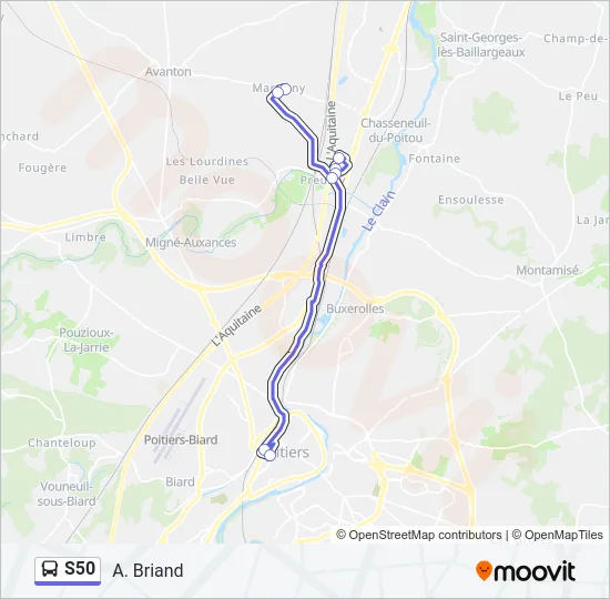S50 Bus Line Map