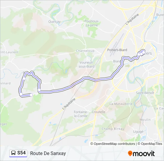 S54 Bus Line Map
