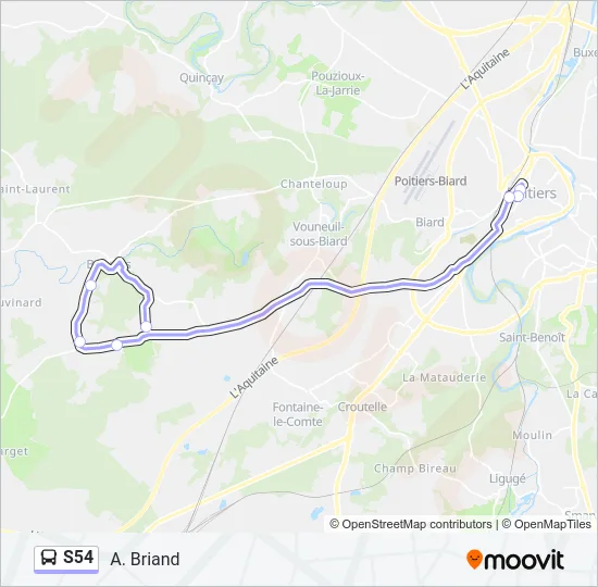 S54 Bus Line Map