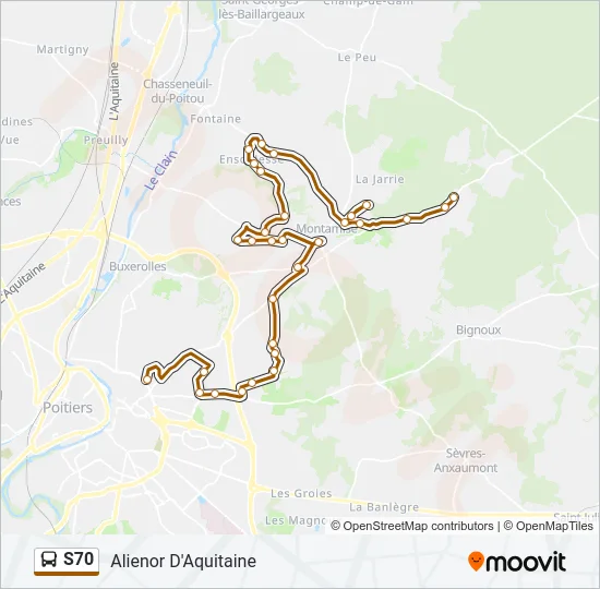 S70 Bus Line Map
