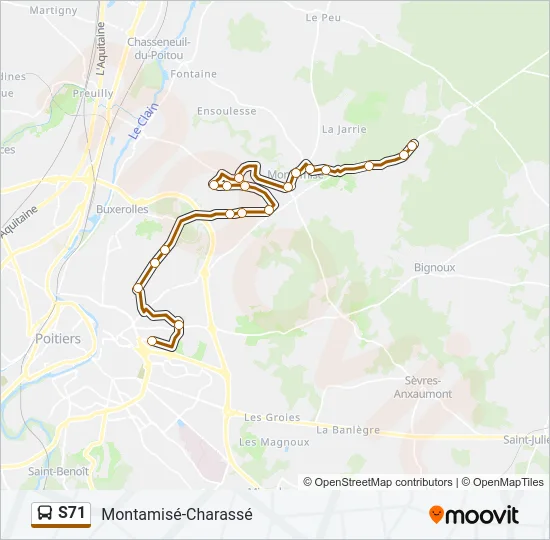S71 Bus Line Map